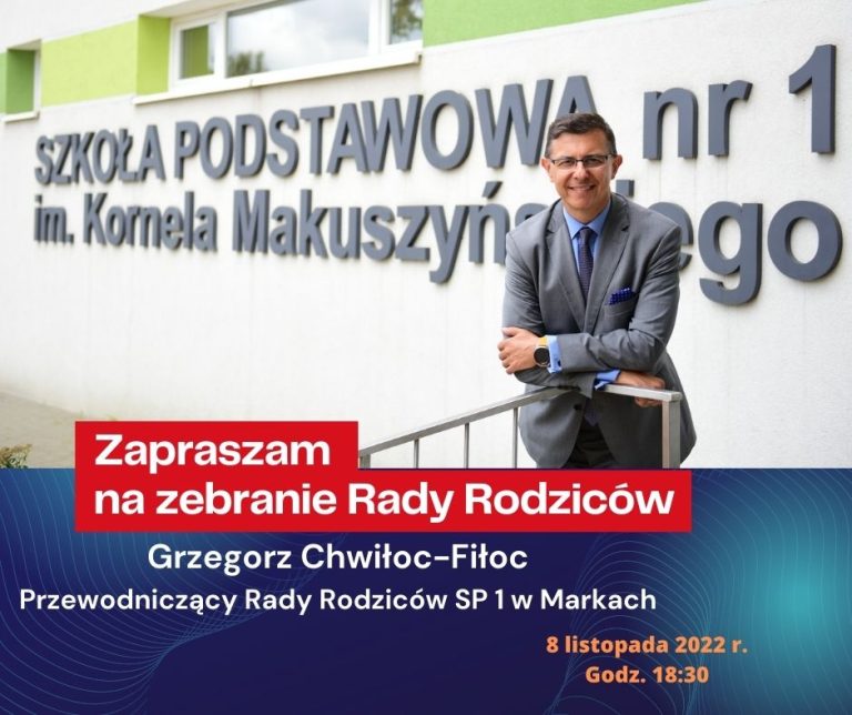 Zapraszam na zebranie Rady Rodziców SP 1 w Markach