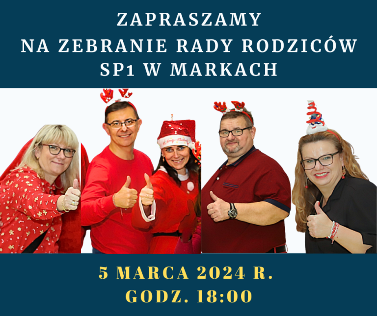 Zaproszenie na zebranie Rady Rodziców SP1 w Markach